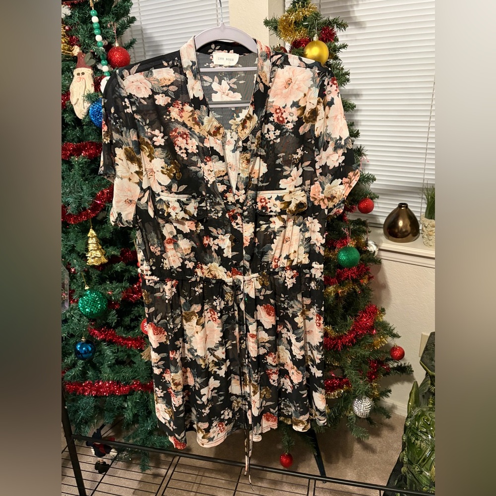 Floral Sheer Women's Blouse